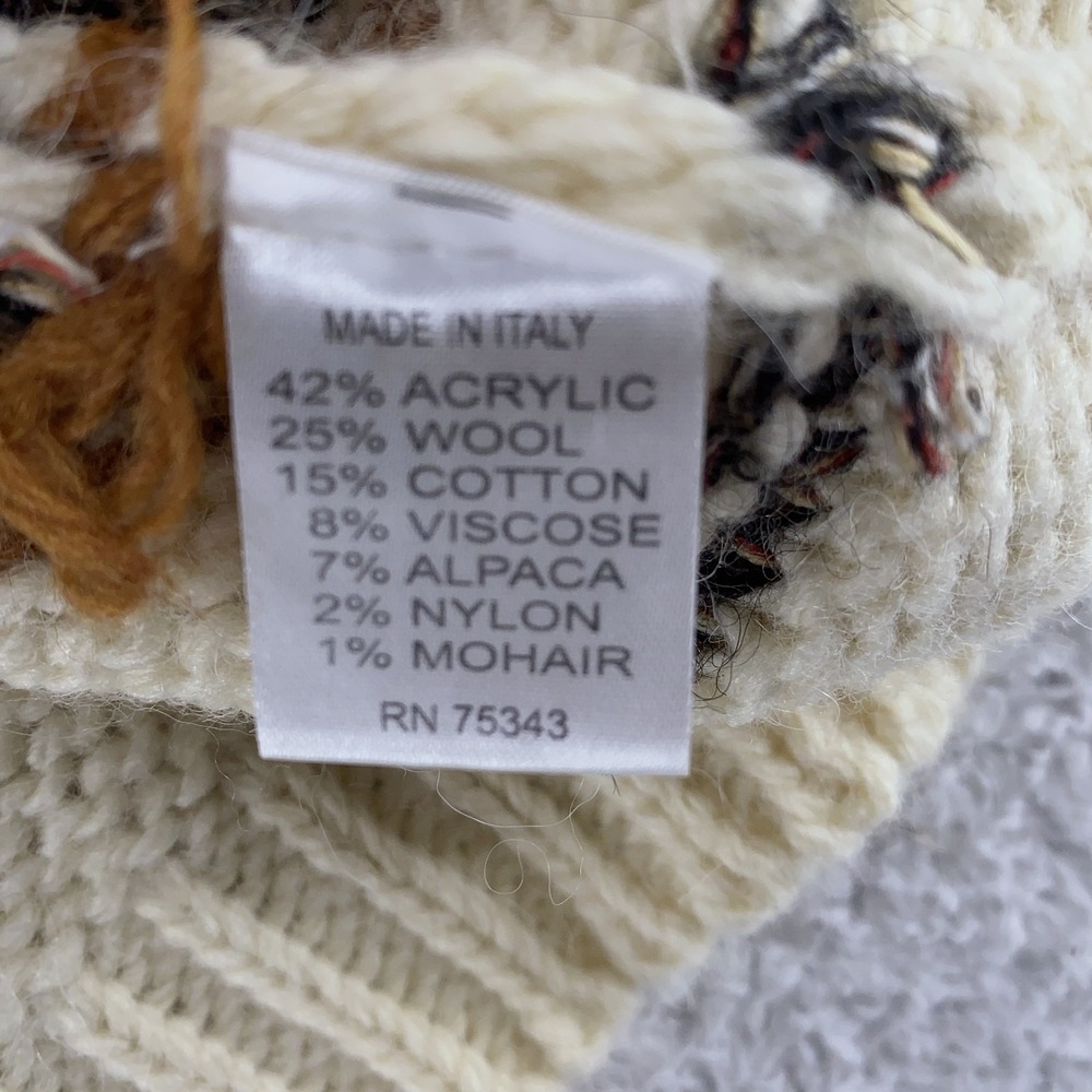 Elsamanda Chunky Knit‎ Wool Blend Sweater Womens BOXY Small Italy Pullover - Picture 9 of 9